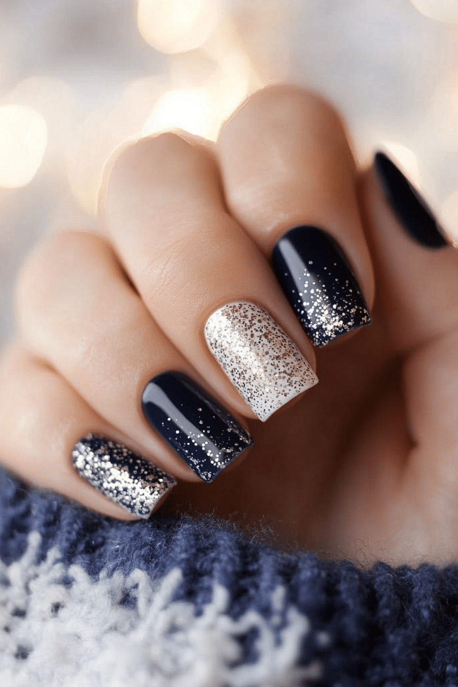 2. Midnight Galaxy Speckle (Nail Design Ideas For Short Nails) - Nail Design Ideas For Short Nails