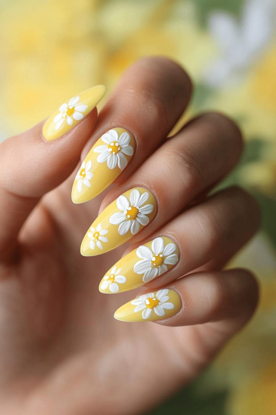 4. Daisy Petal Tips (Pastel Yellow Nail Design Ideas) - Pastel Yellow Nail Design Ideas