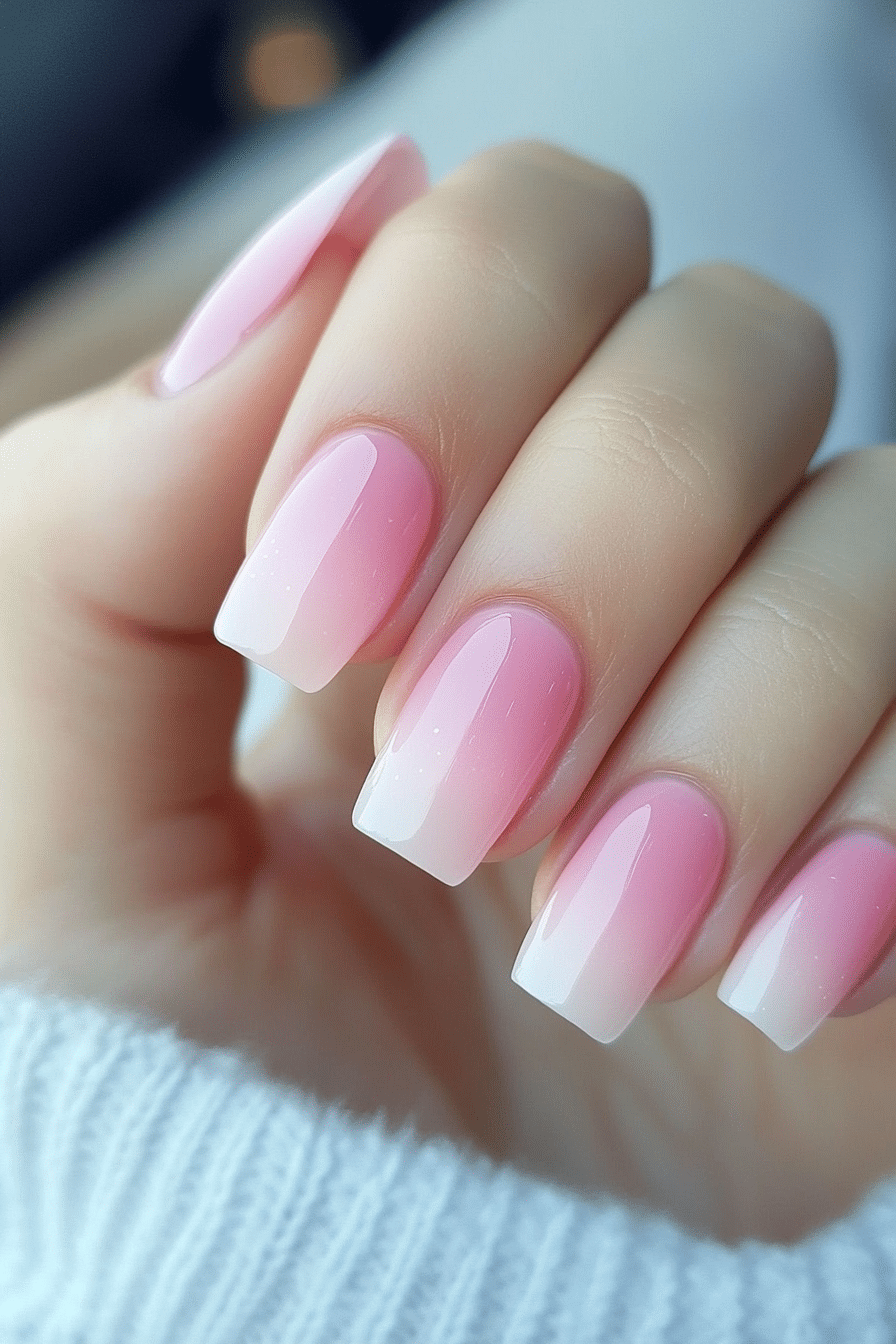 1. Blush Ombre Elegance (Pink Nail Design Ideas) - Pink Nail Design Ideas