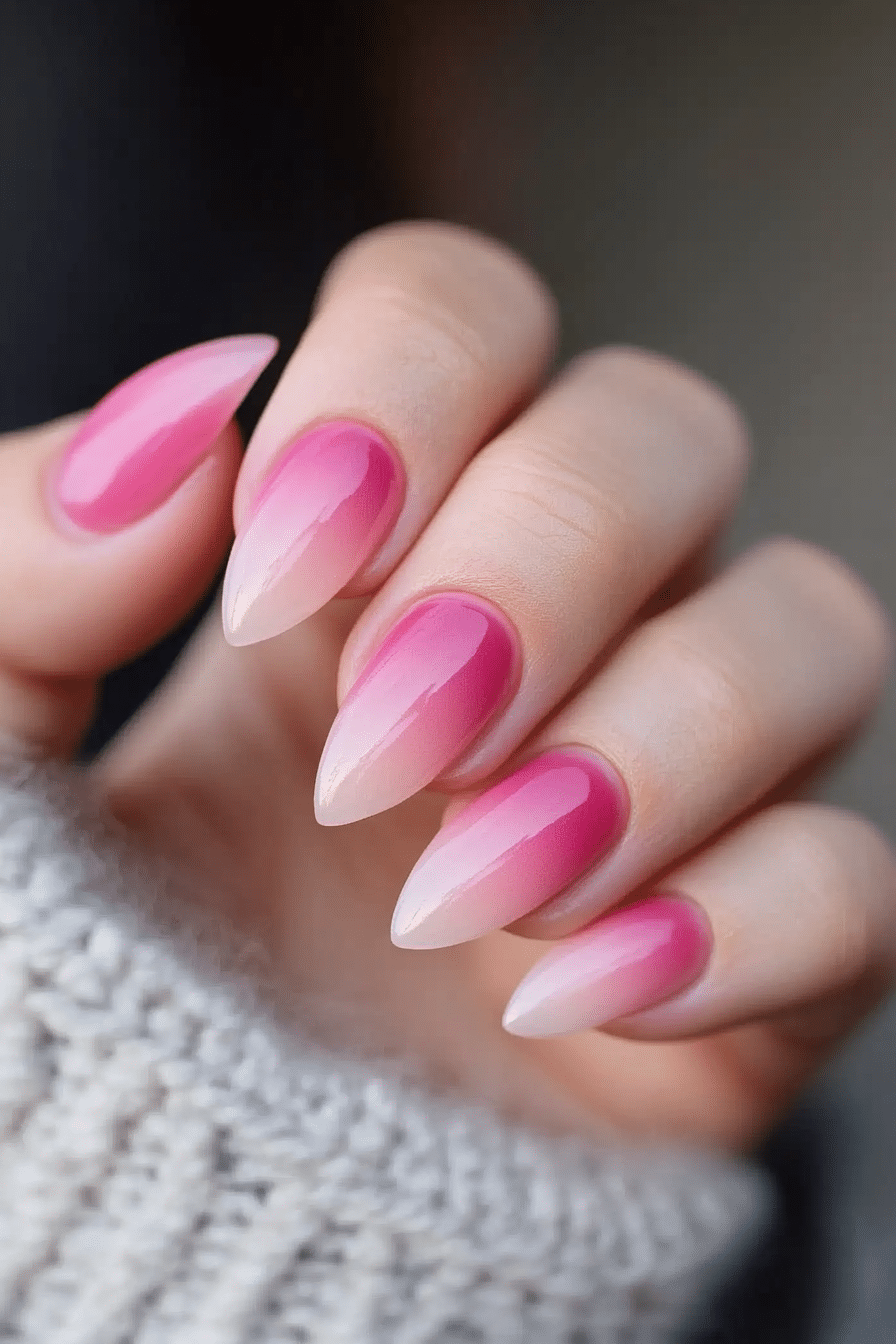 12. Peony Petal French Fade (Pink Nail Design Ideas) - Pink Nail Design Ideas