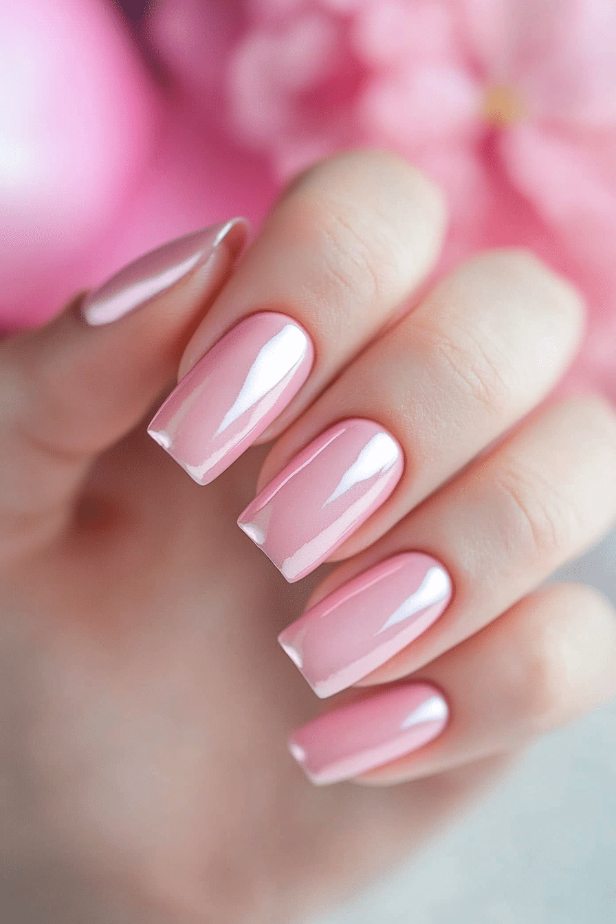 22. Pink Glazed Donut Nails (Pink Nail Design Ideas) - Pink Nail Design Ideas