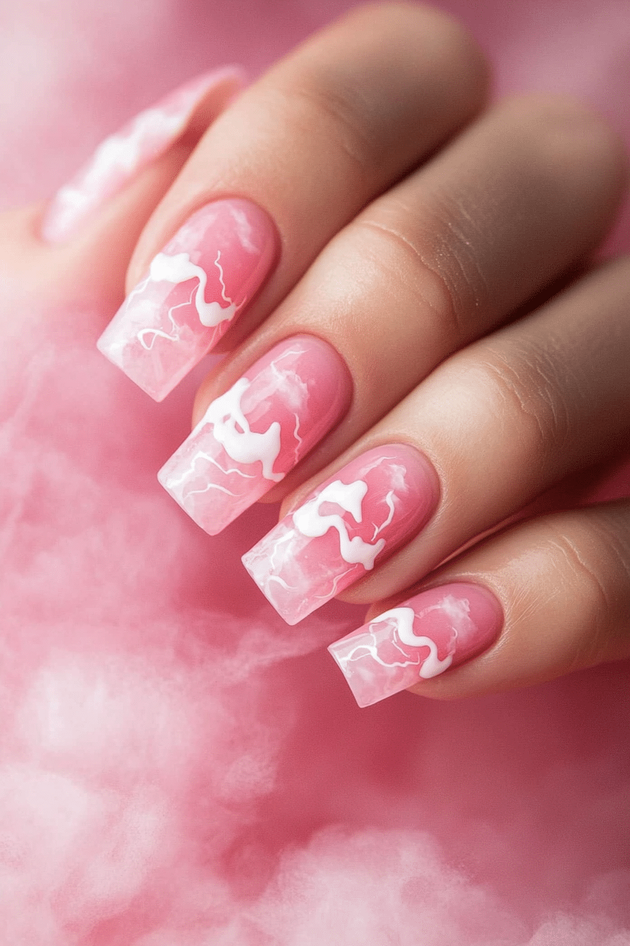 4. Pink Cloud Fantasy (Baby Pink Nail Design Ideas) - Baby Pink Nail Design Ideas