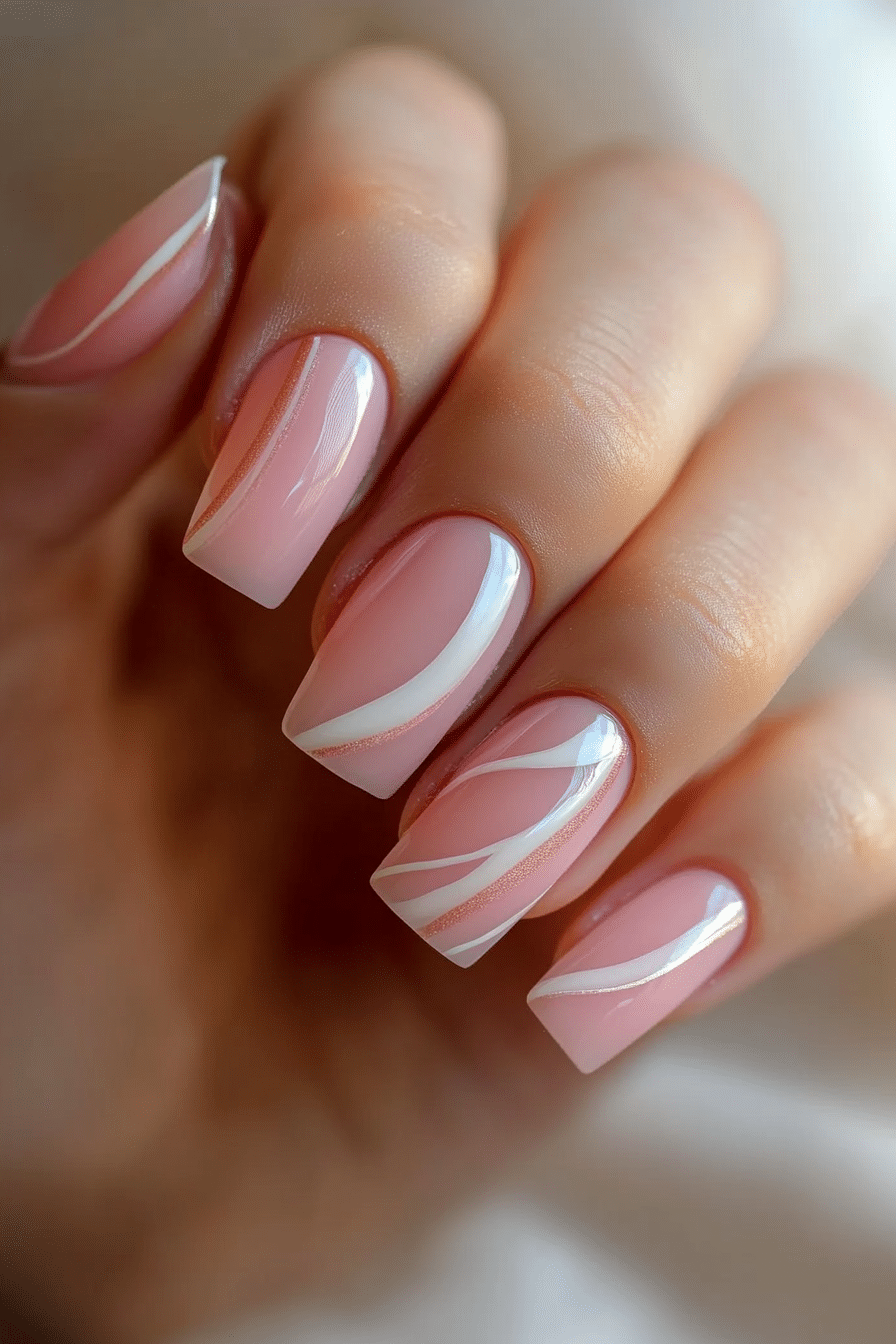 9. Minimalist Pink Stripes (Baby Pink Nail Design Ideas) - Baby Pink Nail Design Ideas