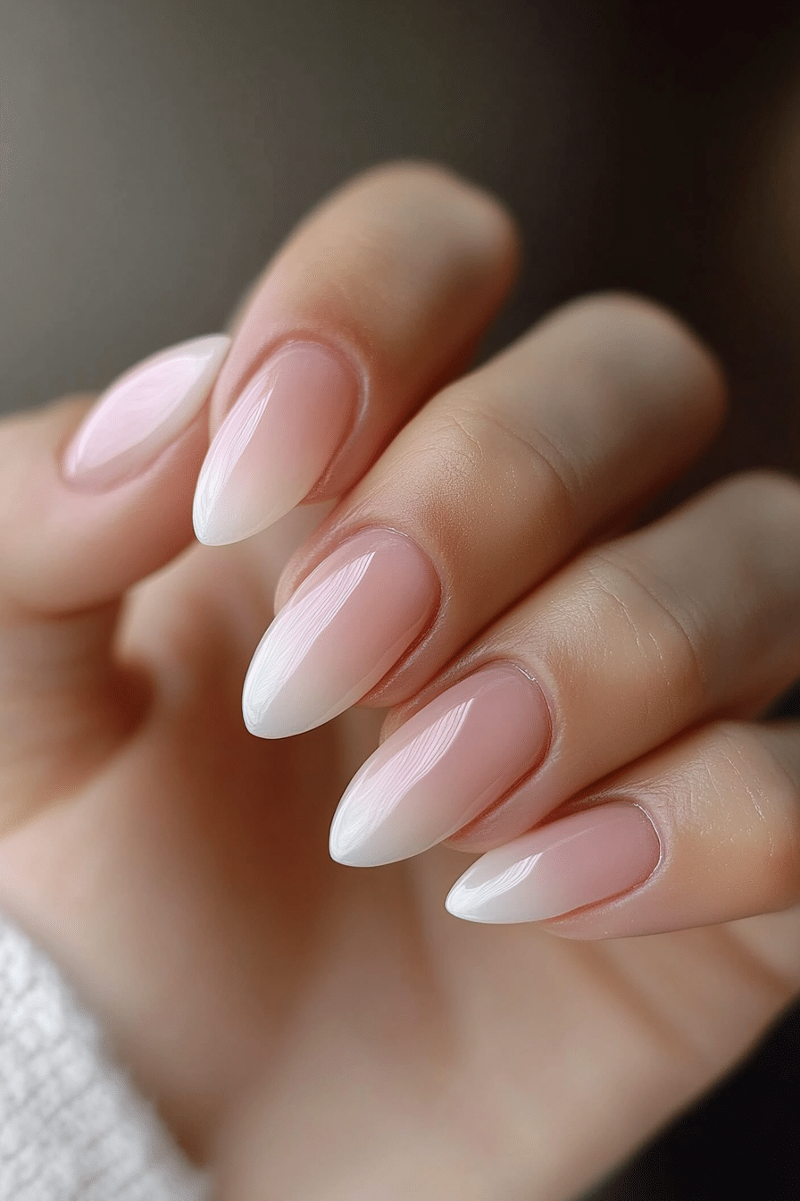 10. Baby Pink French Fade (Baby Pink Nail Design Ideas) - Baby Pink Nail Design Ideas