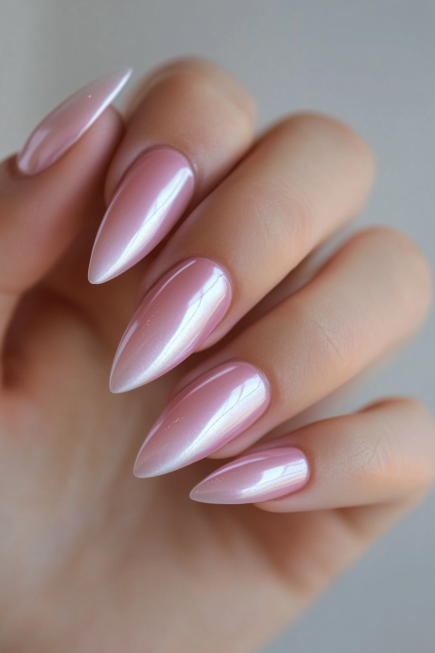 12. Pink Pearl Shine (Baby Pink Nail Design Ideas) - Baby Pink Nail Design Ideas