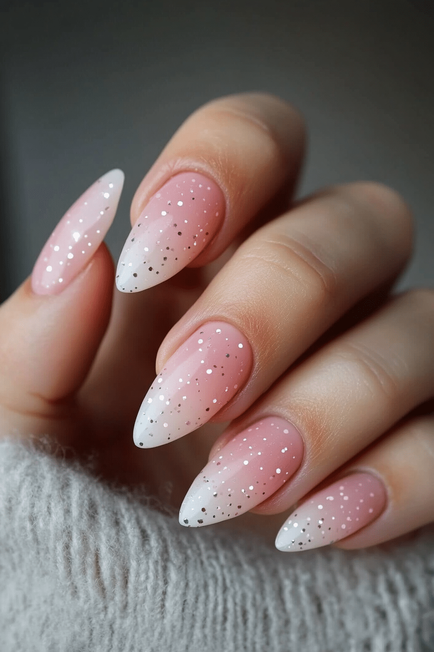 25. Pastel Pink Half Moons (Baby Pink Nail Design Ideas) - Baby Pink Nail Design Ideas
