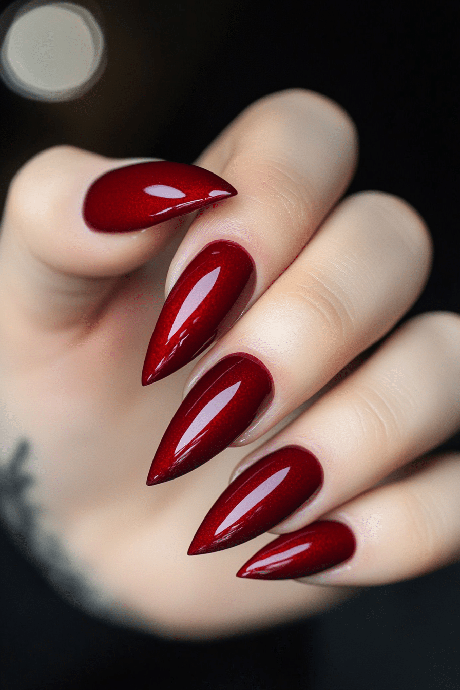 7. Satin Rose Red (Red Nail Design Ideas) - Red Nail Design Ideas