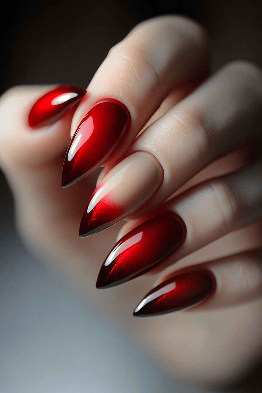 9. Rosy French Fade (Red Nail Design Ideas) - Red Nail Design Ideas