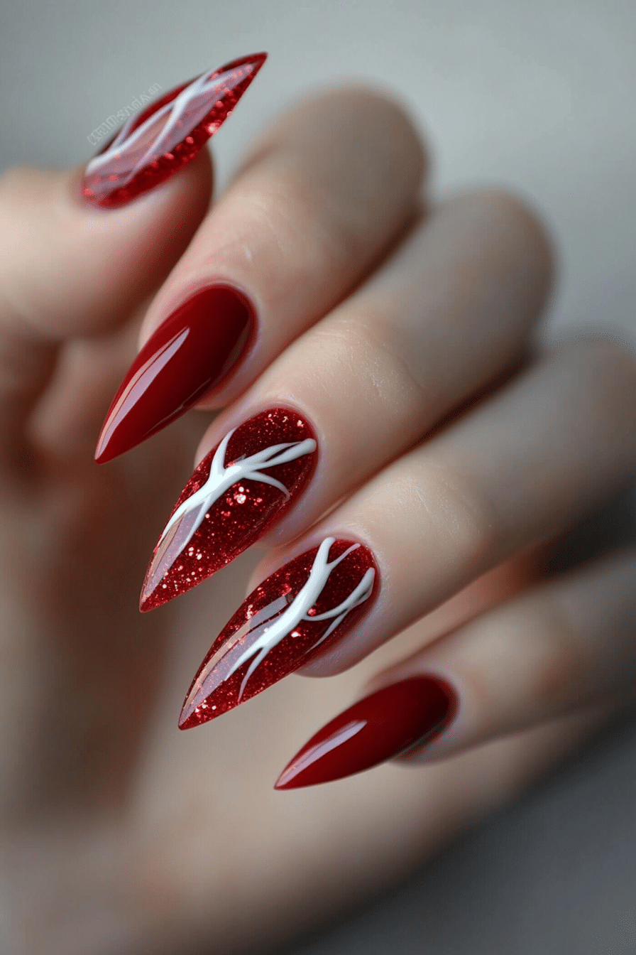 20. Glossy Red Quartz (Red Nail Design Ideas) - Red Nail Design Ideas