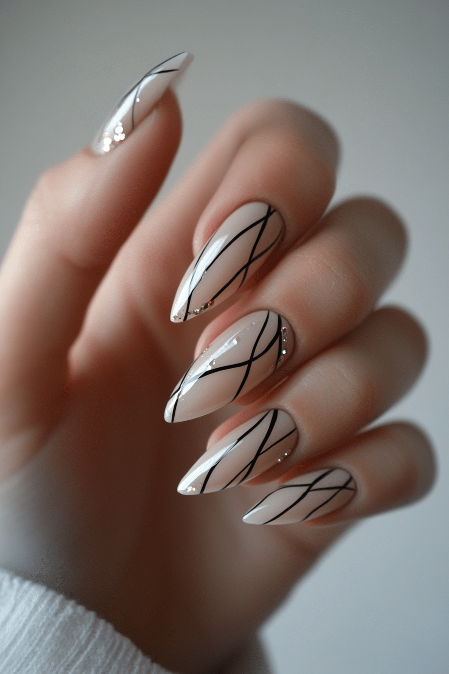 2. Minimalist Line Art (School Nail Design Ideas) - School Nail Design Ideas