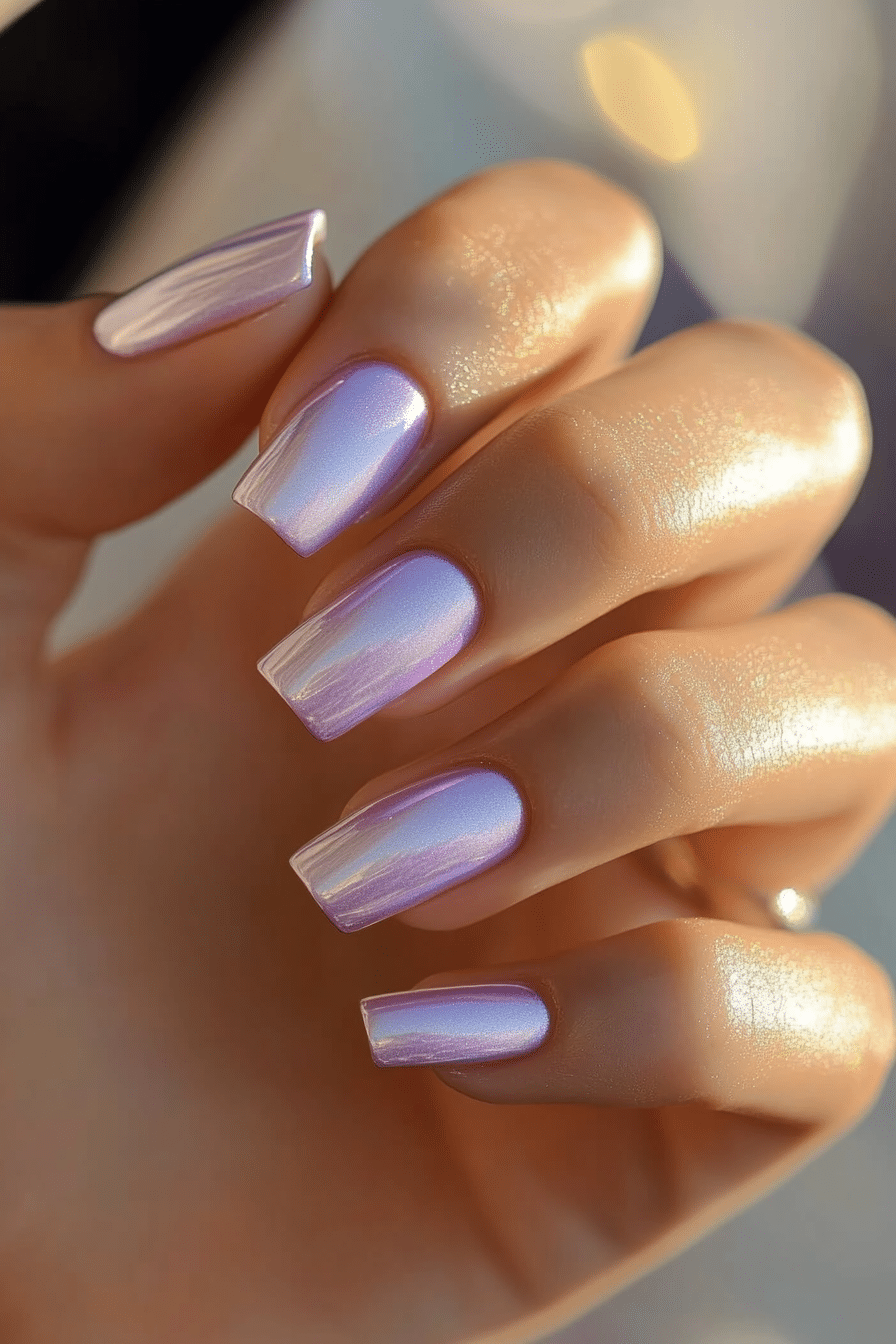 3. Soft Lavender Glow (School Nail Design Ideas) - School Nail Design Ideas
