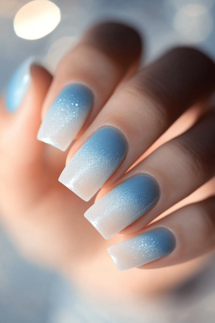 6. Shimmering Sky (School Nail Design Ideas) - School Nail Design Ideas