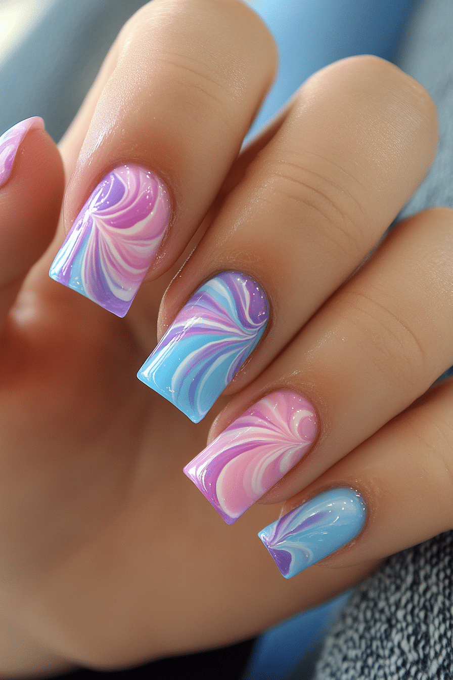 7. Bubblegum Swirls (School Nail Design Ideas) - School Nail Design Ideas
