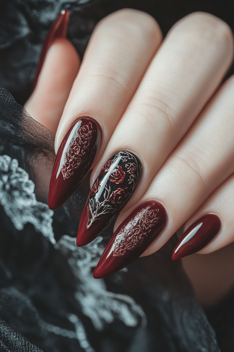 4. Regal Bordeaux (Old Money Nail Design Ideas) - Old Money Nail Design Ideas