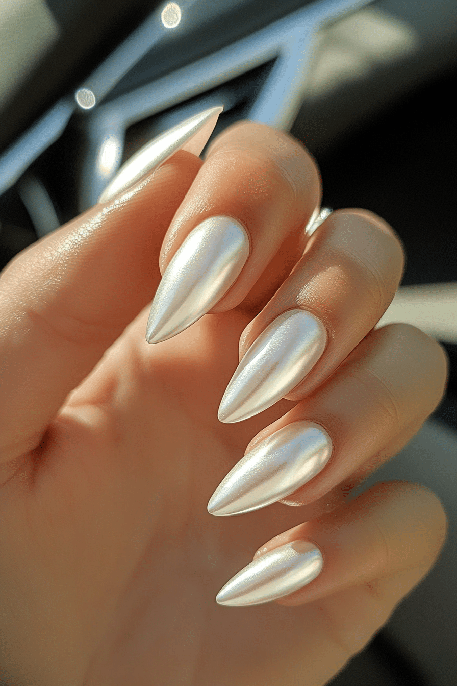 7. Heirloom Pearl Finish (Old Money Nail Design Ideas) - Old Money Nail Design Ideas