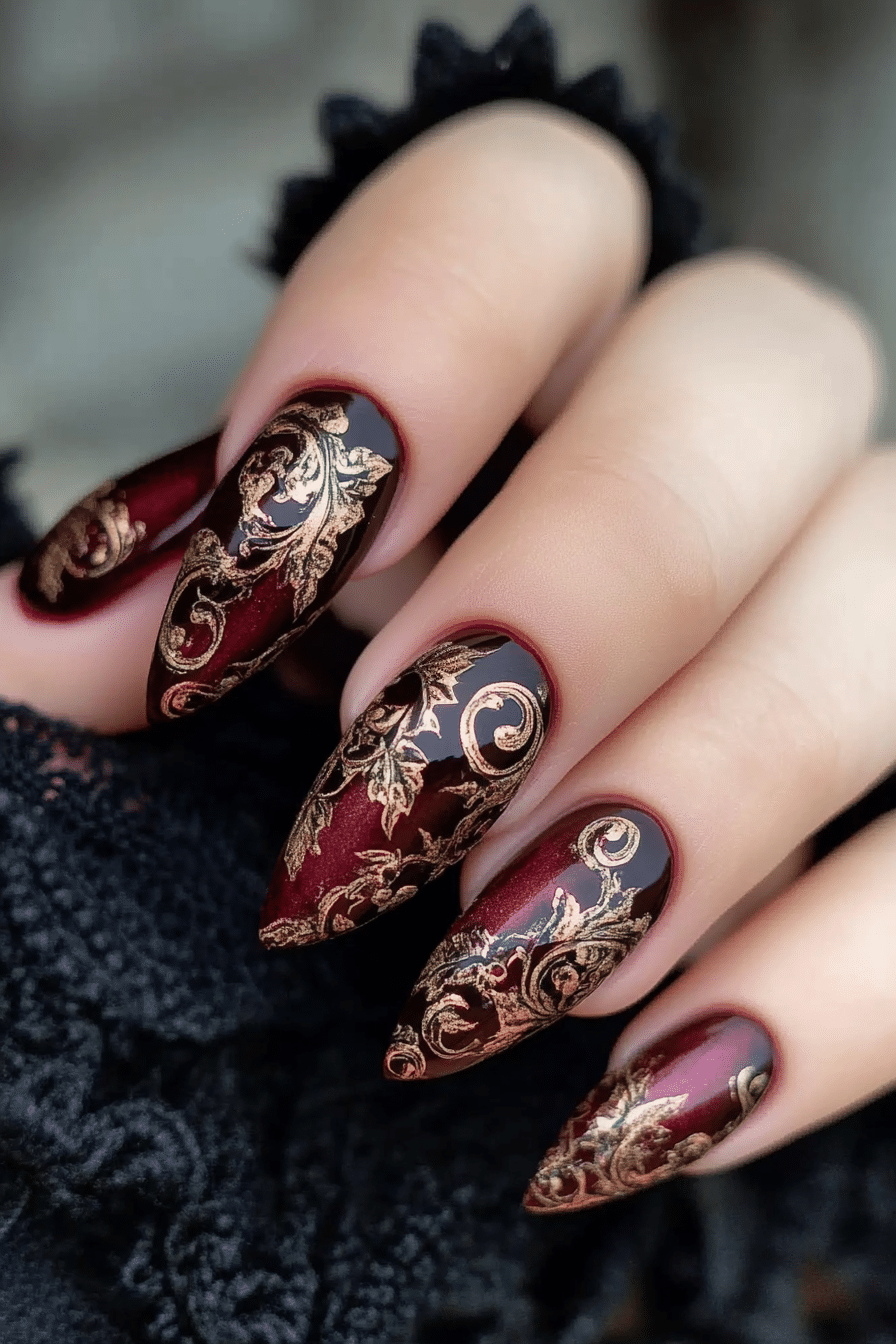 9. Velvet Plum Majesty (Old Money Nail Design Ideas) - Old Money Nail Design Ideas