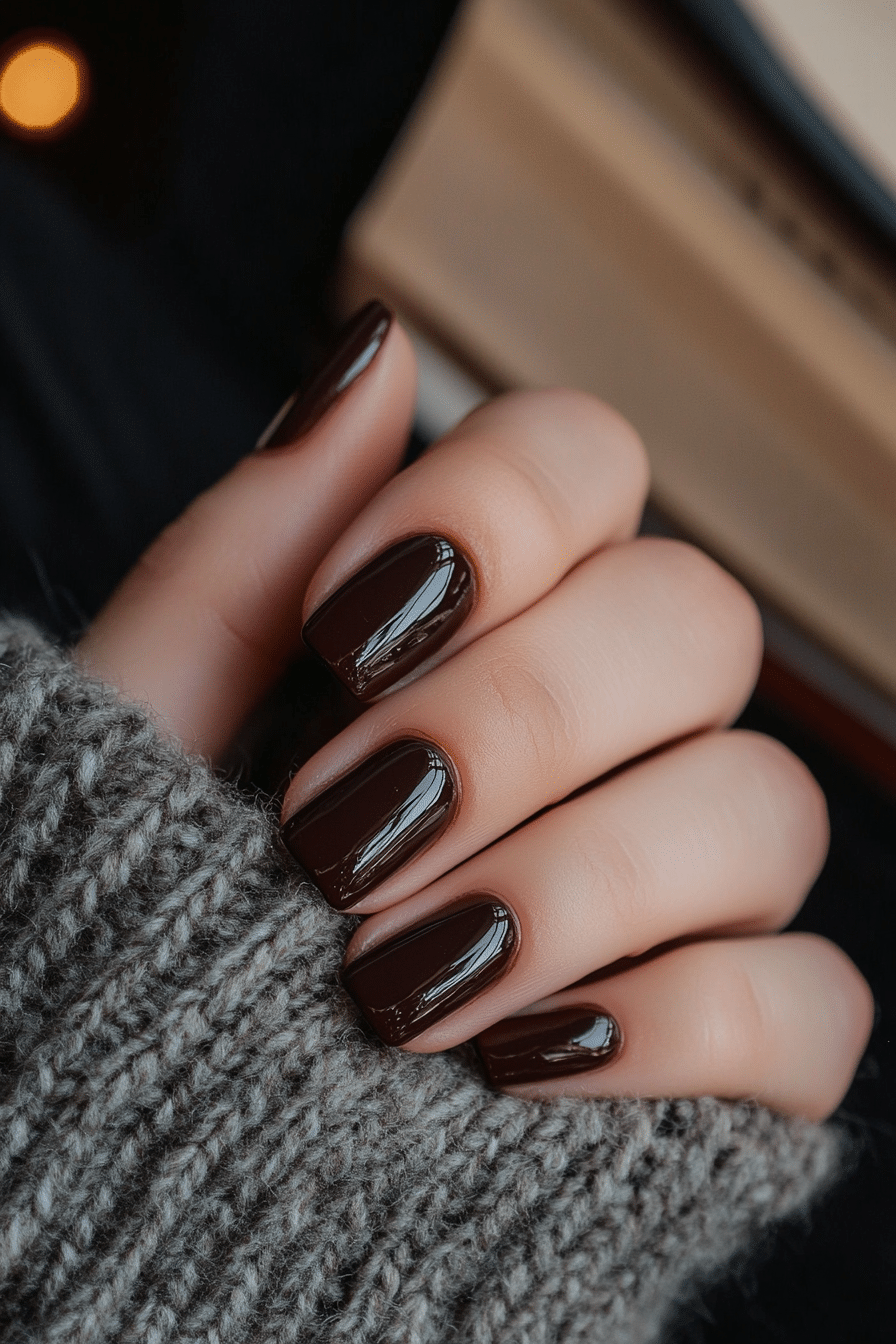 11. Belgravia Chocolate (Old Money Nail Design Ideas) - Old Money Nail Design Ideas