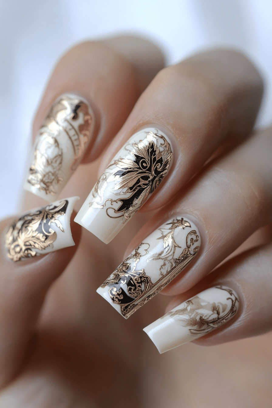 17. Cambridge Ivory Elegance (Old Money Nail Design Ideas) - Old Money Nail Design Ideas