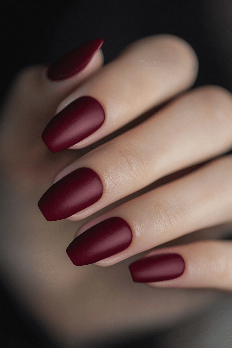 19. Vintage Burgundy Allure (Old Money Nail Design Ideas) - Old Money Nail Design Ideas