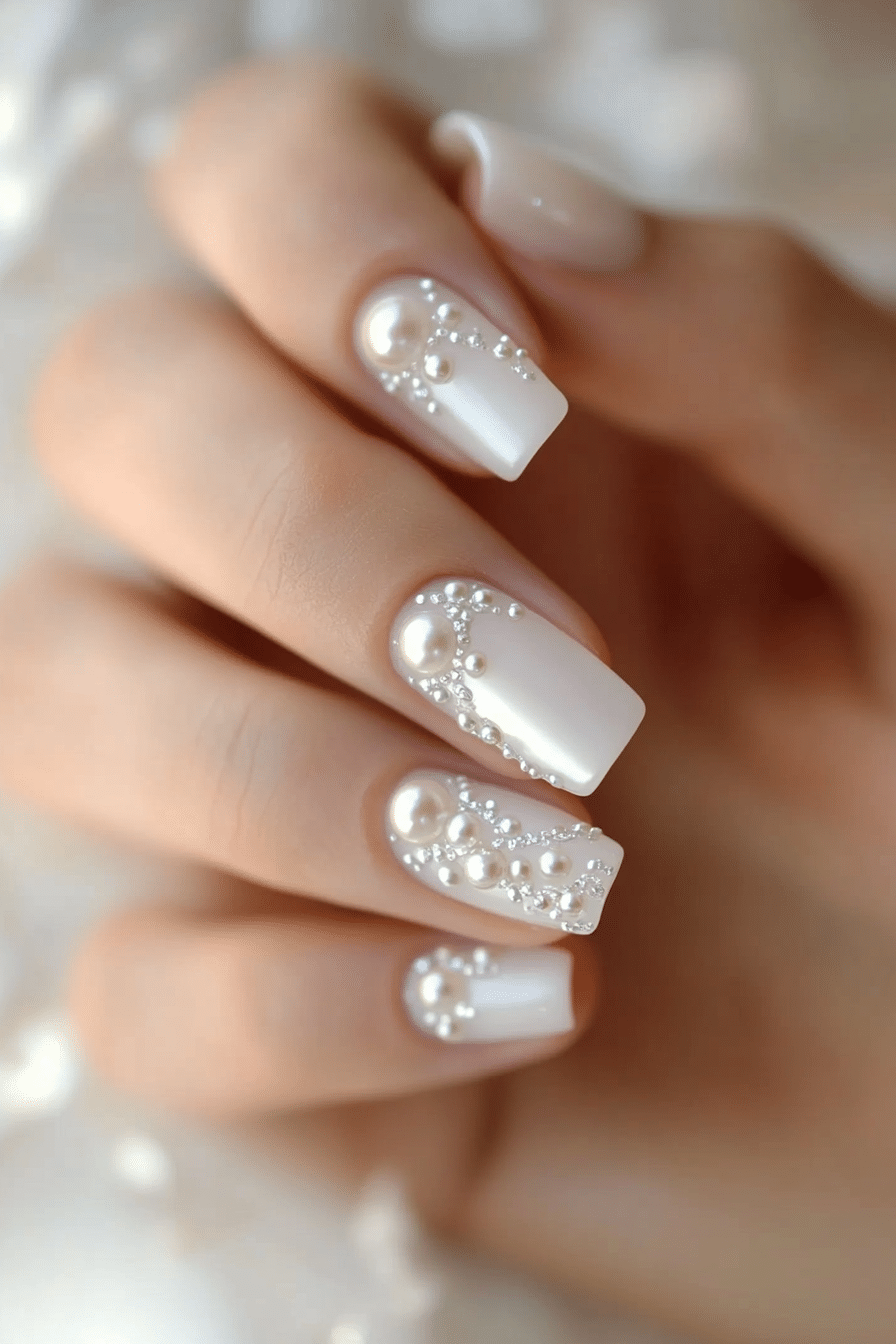 2. Pearl White Elegance (White Nail Design Ideas) - White Nail Design Ideas