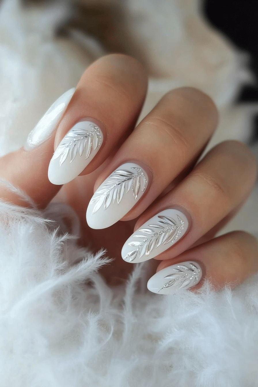 10. Angel Wings (White Nail Design Ideas) - White Nail Design Ideas