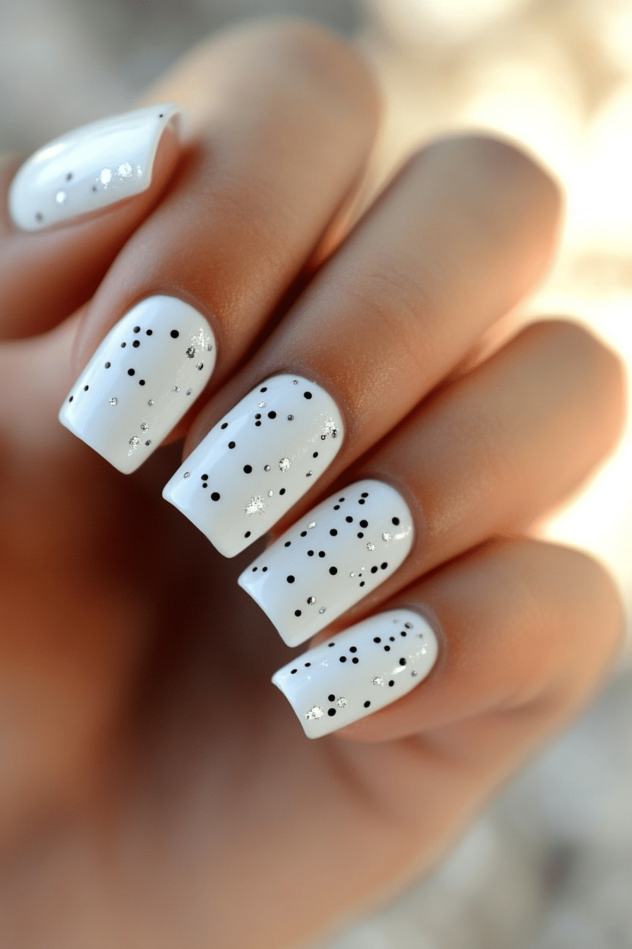 14. Minimalist White Dots (White Nail Design Ideas) - White Nail Design Ideas