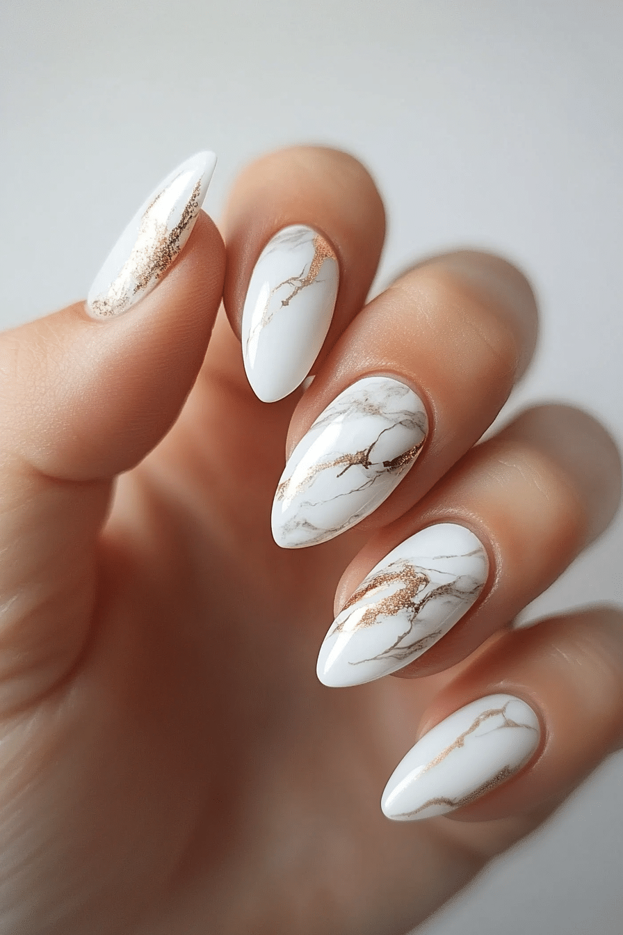 15. Soft White Marble (White Nail Design Ideas) - White Nail Design Ideas