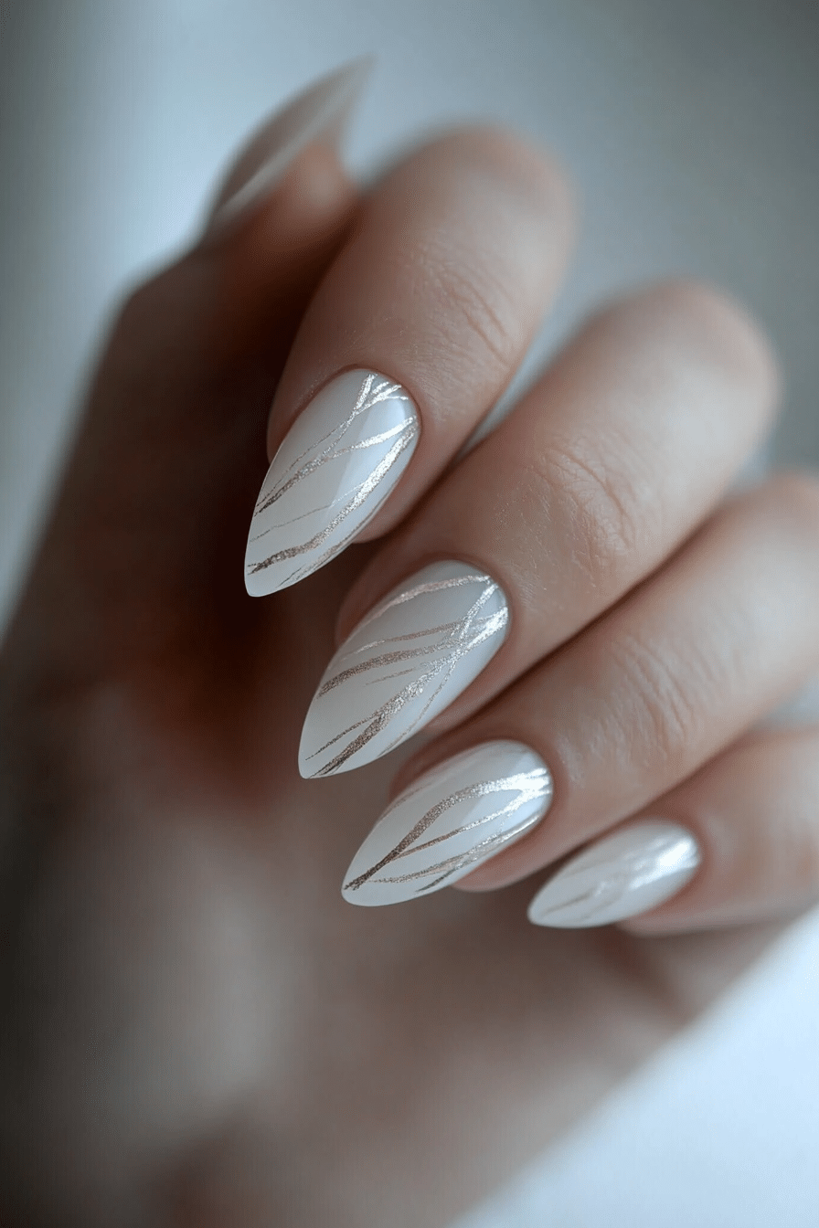 23. Moonlit Veil (White Nail Design Ideas) - White Nail Design Ideas