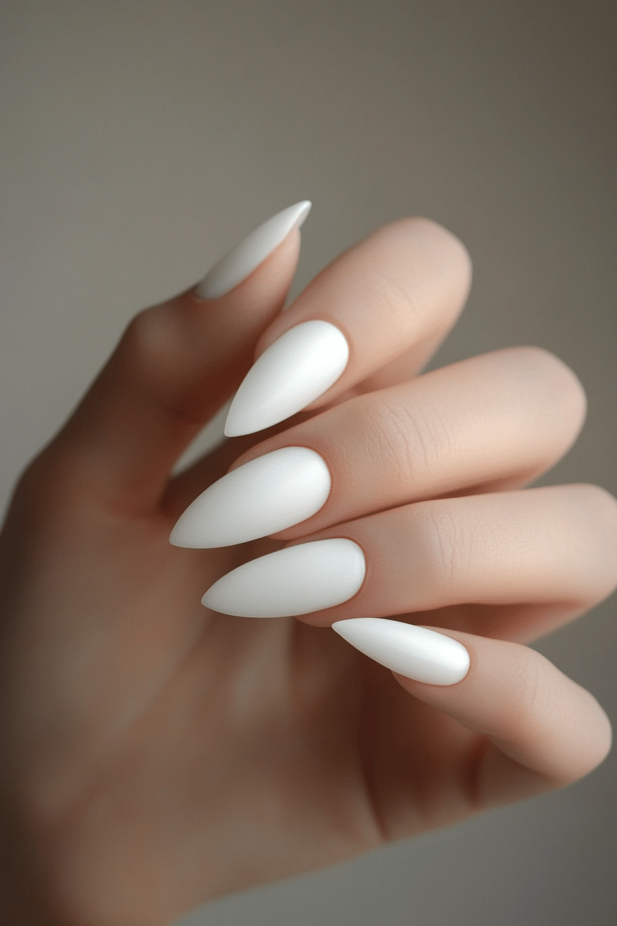 24. Frosted Glass Nails (White Nail Design Ideas) - White Nail Design Ideas
