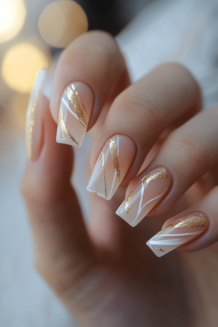 13. Translucent Linear Elegance (Lines Nail Design Ideas) - Lines Nail Design Ideas