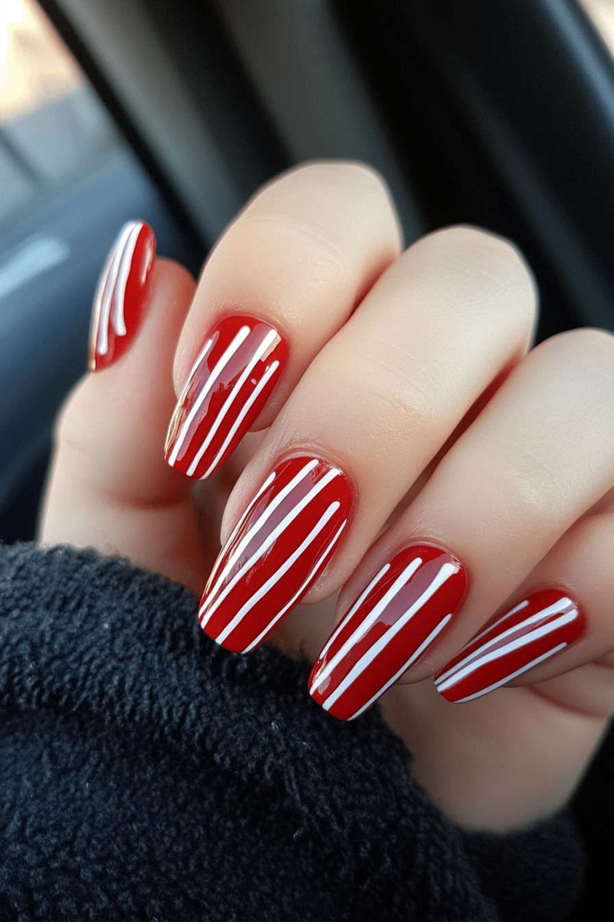 16. Bold Candy Stripes (Lines Nail Design Ideas) - Lines Nail Design Ideas