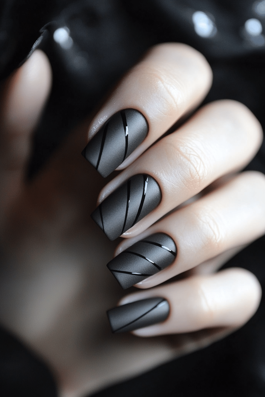 18. Eclipse Shadow Lines (Lines Nail Design Ideas) - Lines Nail Design Ideas