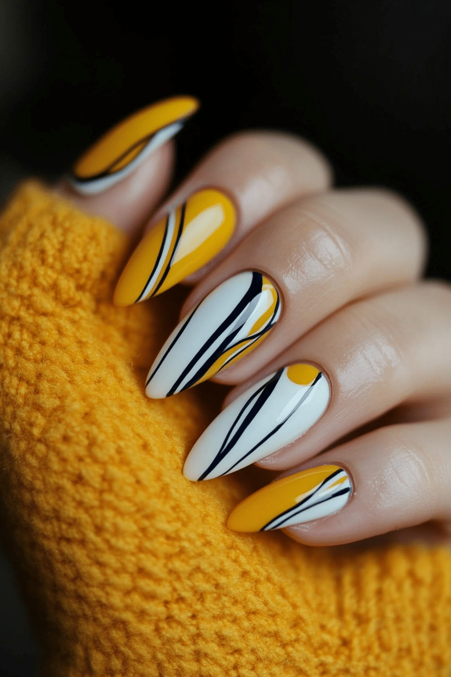 21. Retro Pop Lines (Lines Nail Design Ideas) - Lines Nail Design Ideas