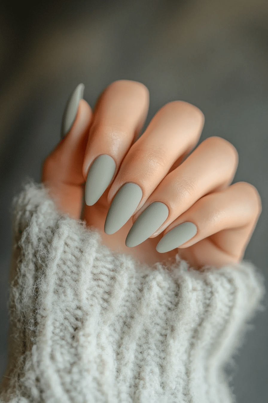 4. Muted Sage Serenity (Minimalistic Nail Design Ideas) - Minimalistic Nail Design Ideas