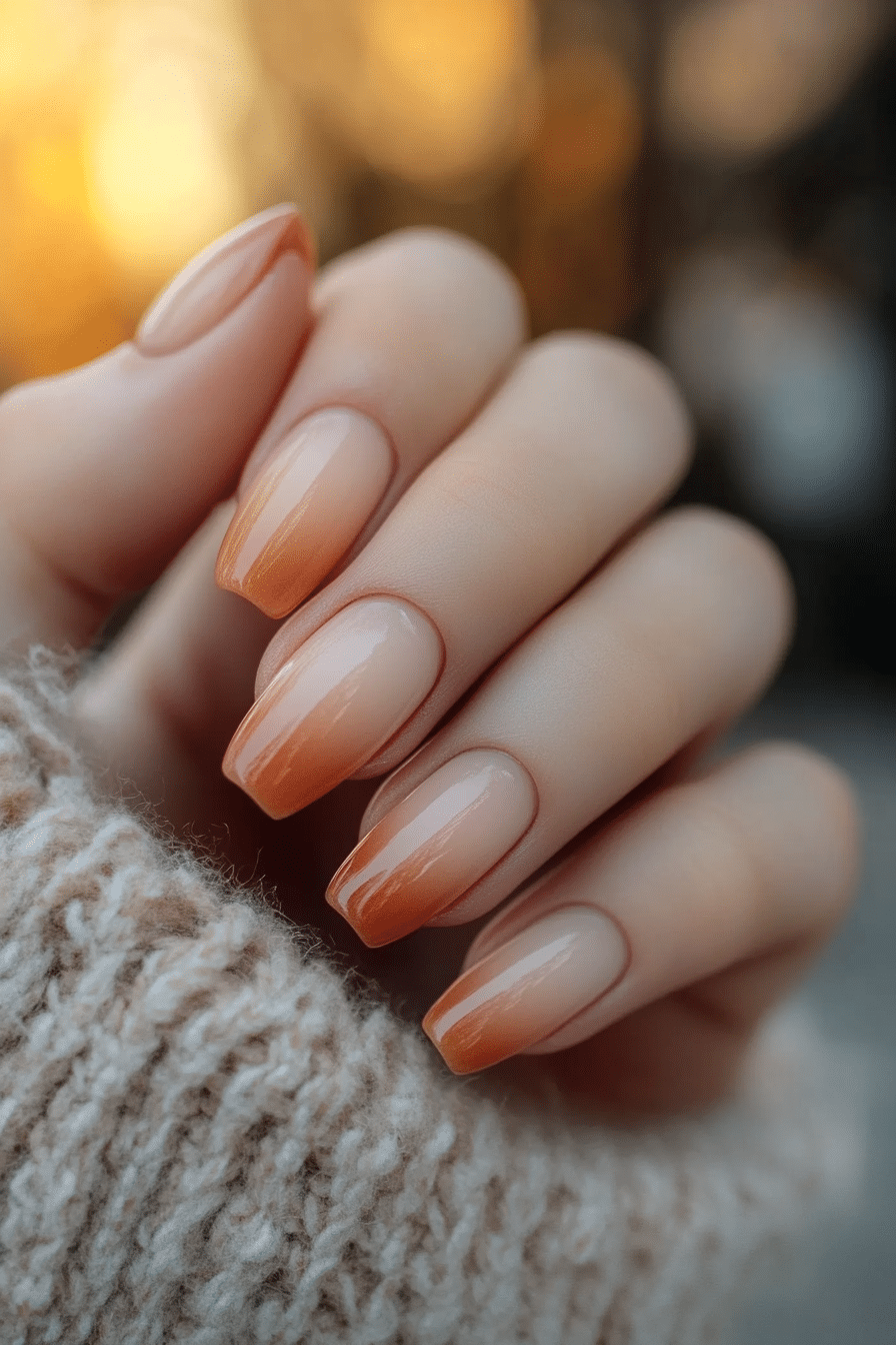 19. Subtle Terracotta Wash (Minimalistic Nail Design Ideas) - Minimalistic Nail Design Ideas