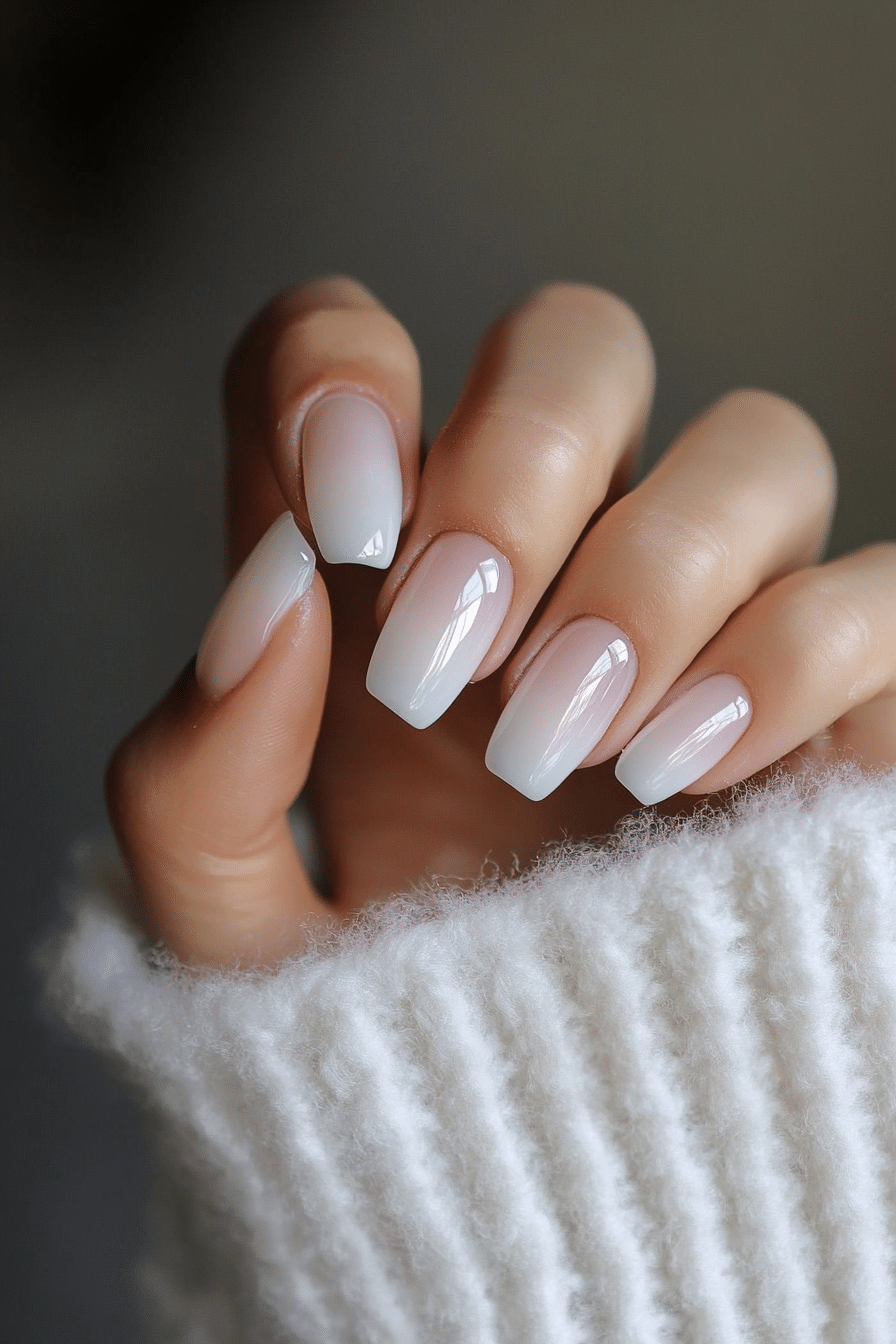 20. Milky White Jelly Nails (Minimalistic Nail Design Ideas) - Minimalistic Nail Design Ideas