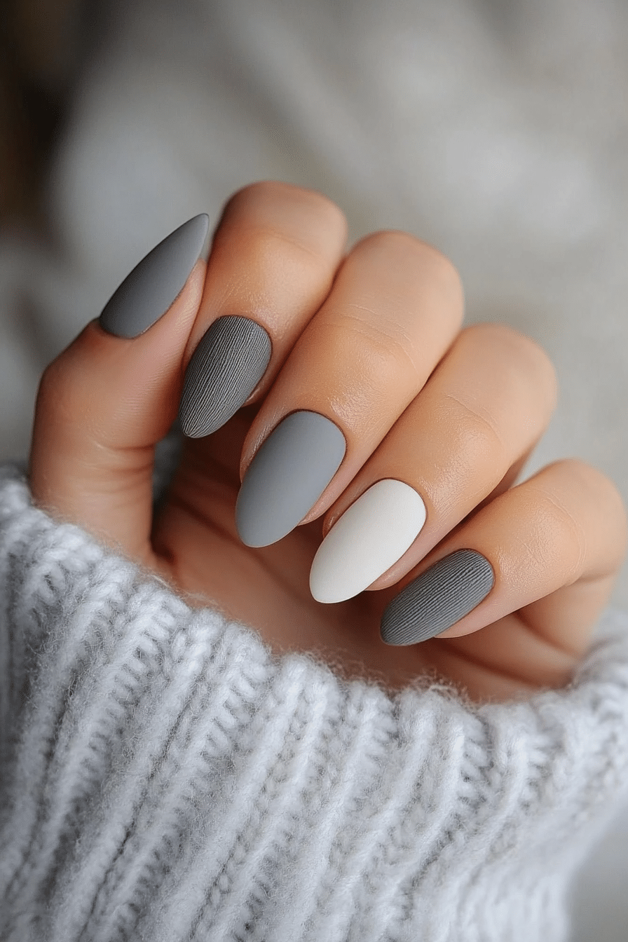 25. Misty Gray Chic (Minimalistic Nail Design Ideas) - Minimalistic Nail Design Ideas