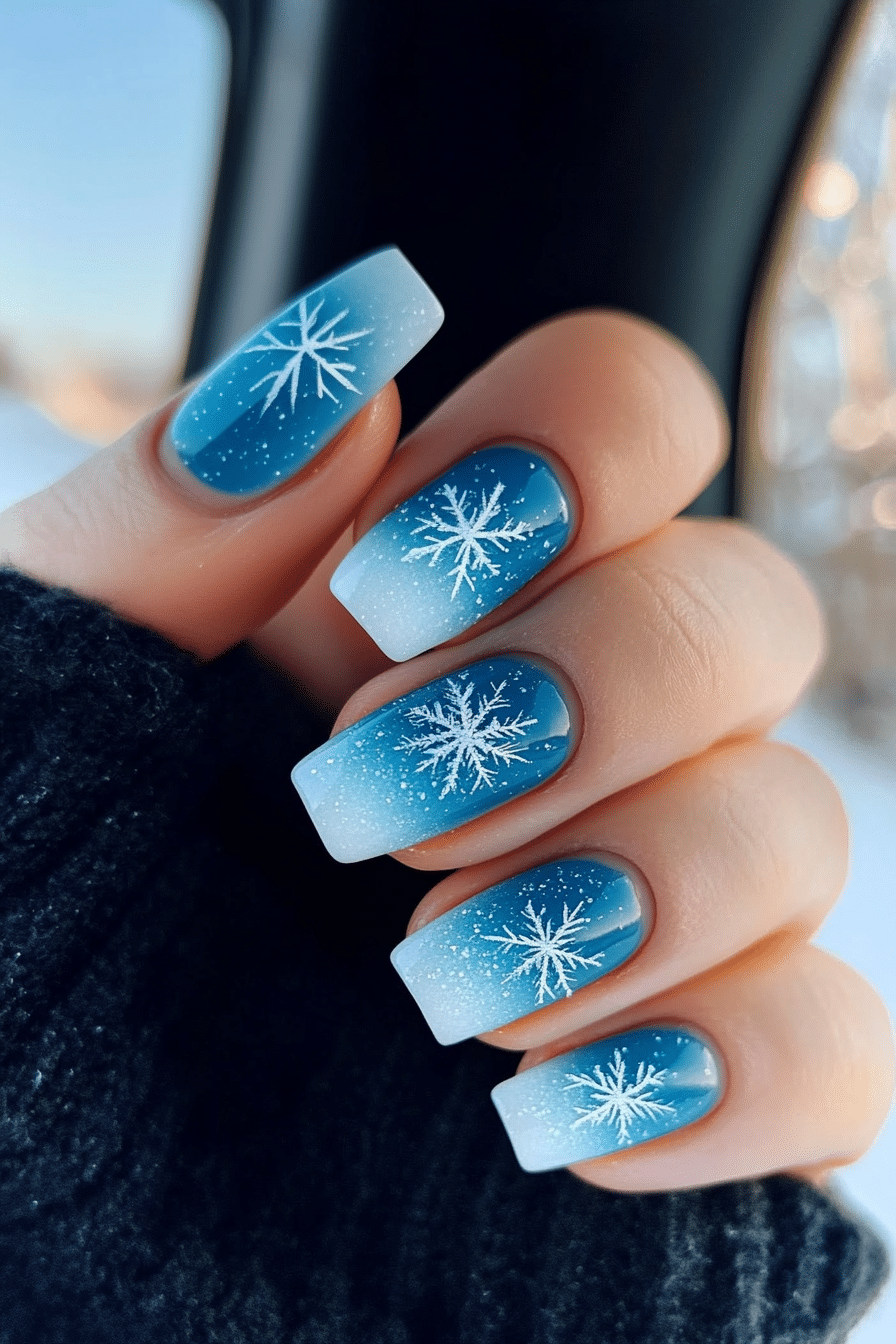 14. Frostbite Tips (Blue Nail Design Ideas) - Blue Nail Design Ideas