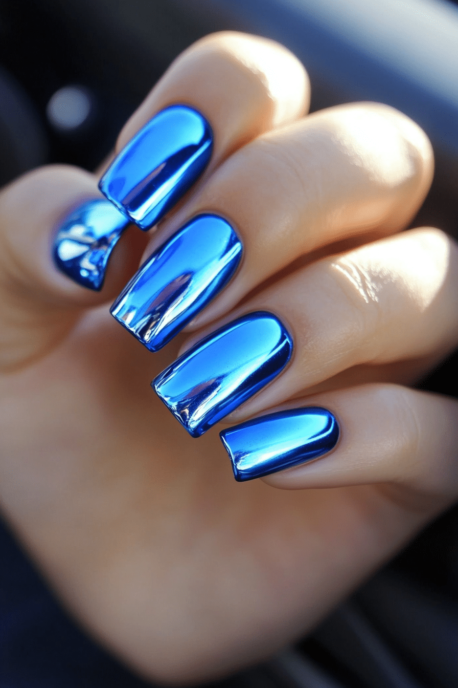 15. Cerulean Chrome (Blue Nail Design Ideas) - Blue Nail Design Ideas