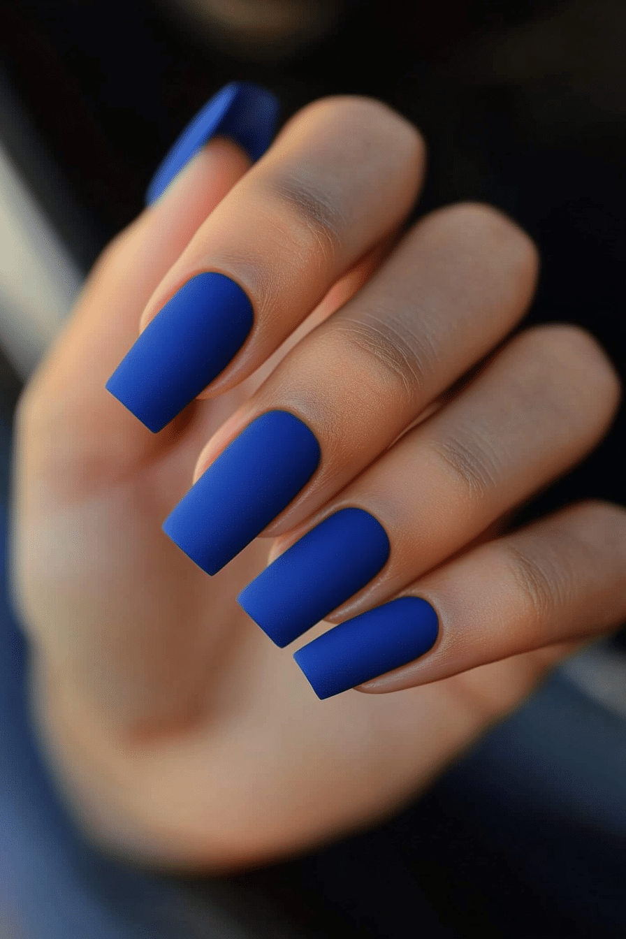 22. Blue Velvet Matte (Blue Nail Design Ideas) - Blue Nail Design Ideas
