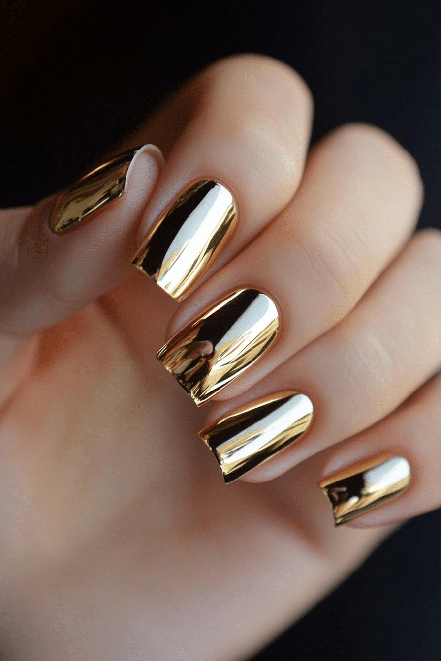 1. Golden Chrome Glaze (Nail Design Ideas With Gold) - Nail Design Ideas With Gold