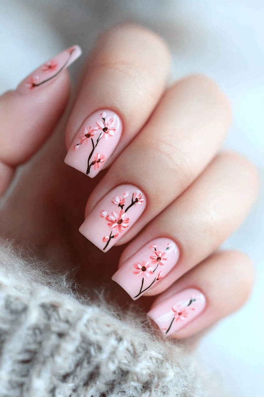 3. Cherry Blossom Bliss (Easy Nail Design Ideas) - Easy Nail Design Ideas
