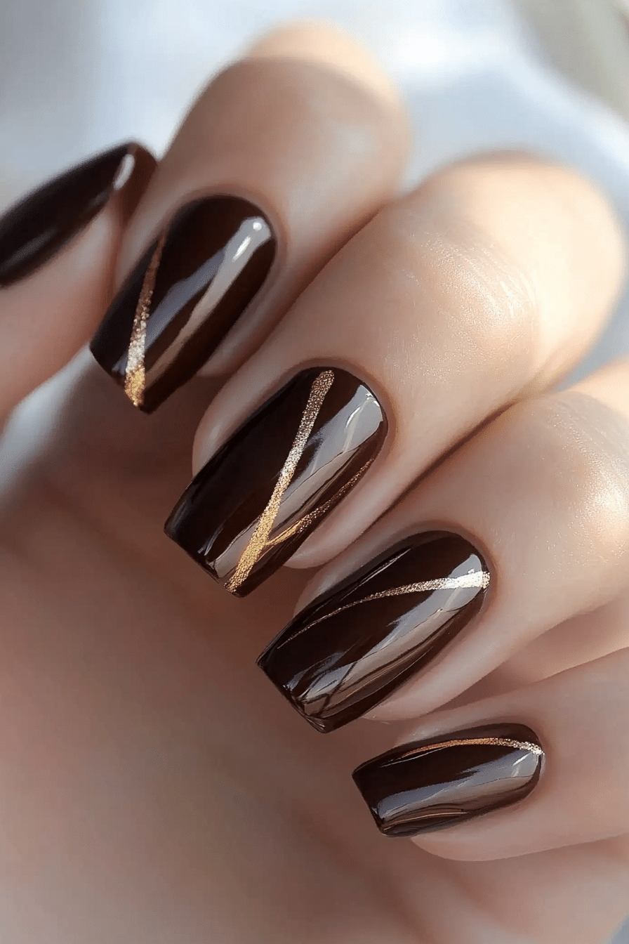 6. Golden Drizzle (Easy Nail Design Ideas) - Easy Nail Design Ideas