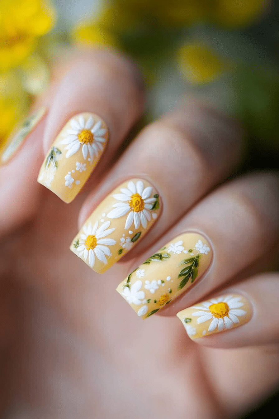 9. Daisy Delight (Easy Nail Design Ideas) - Easy Nail Design Ideas