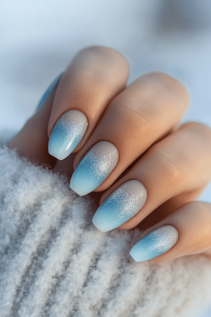 25. Icy Blue Frost (Easy Nail Design Ideas) - Easy Nail Design Ideas