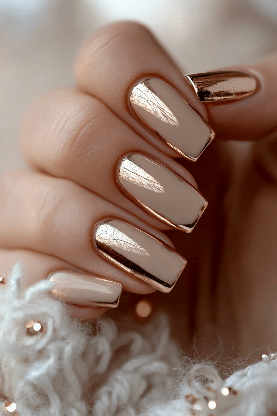 26. Rose Gold Elegance (Easy Nail Design Ideas) - Easy Nail Design Ideas