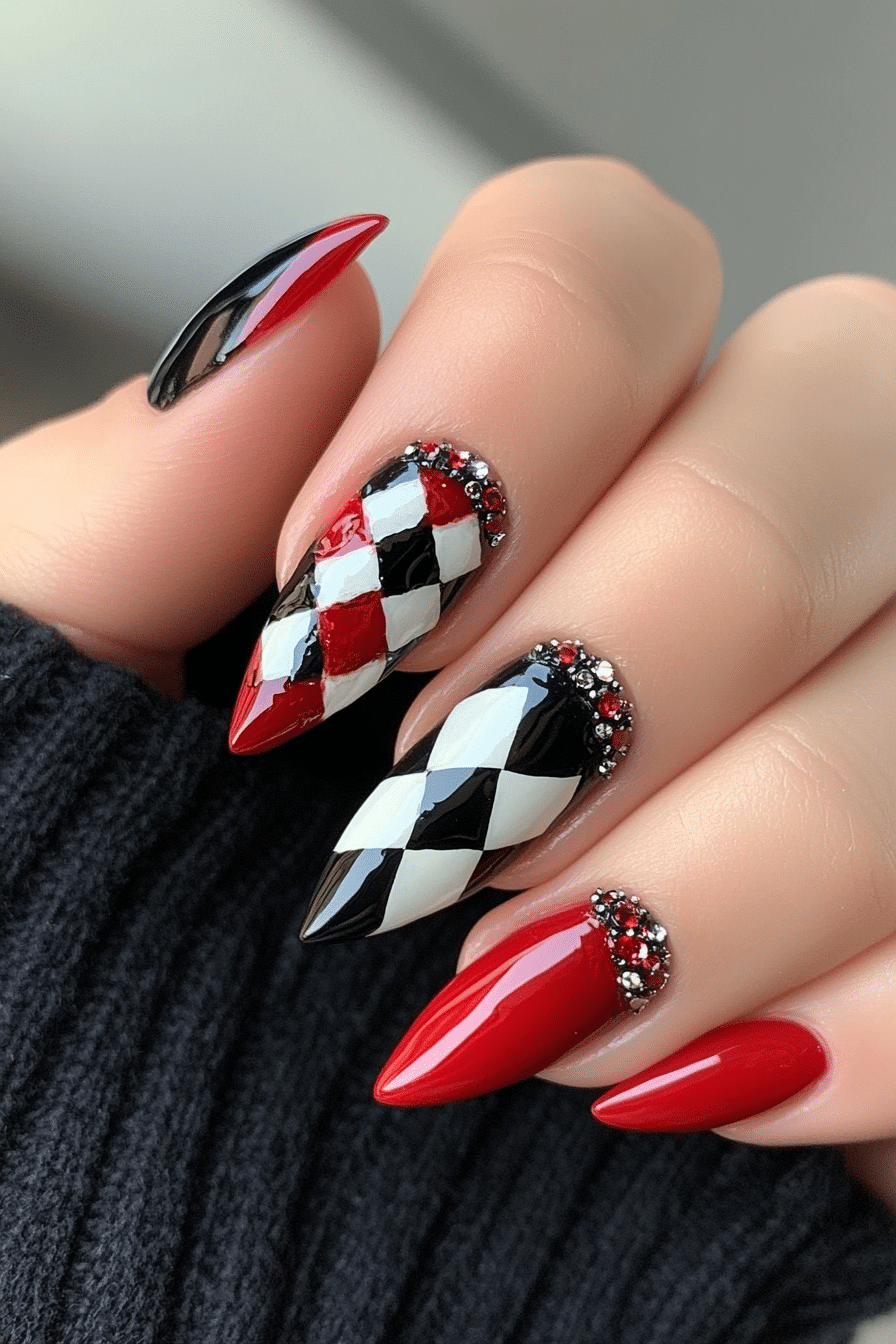 5. Checkerboard Charm (First Day Of School Nail Design Ideas) - First Day Of School Nail Design Ideas
