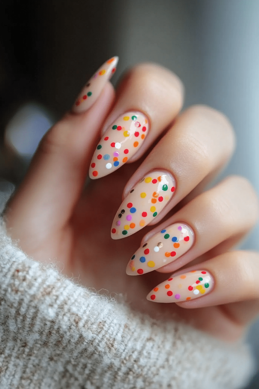19. Confetti Fun (First Day Of School Nail Design Ideas) - First Day Of School Nail Design Ideas