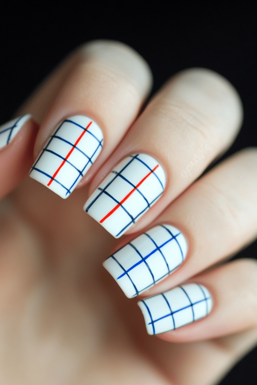 21. Notebook Paper (First Day Of School Nail Design Ideas) - First Day Of School Nail Design Ideas