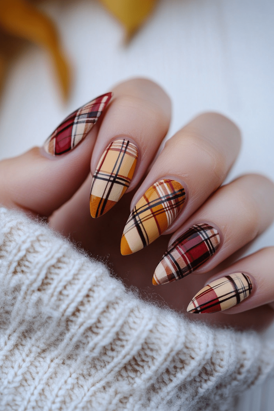 25. Plaid Perfection (First Day Of School Nail Design Ideas) - First Day Of School Nail Design Ideas